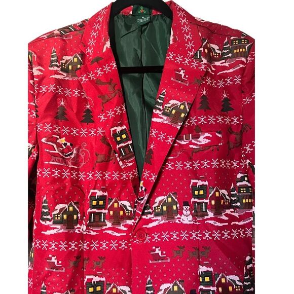 Men's Christmas Blazer Jacket - Ugly Christmas Sweater - Picture 2 of 7